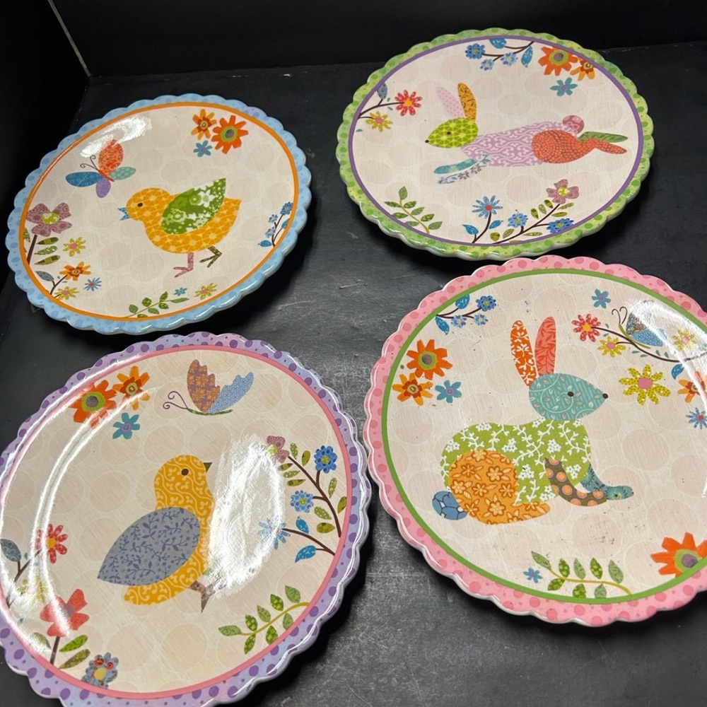 Set of 4 Spring Animal Cracker barrel Easter plates